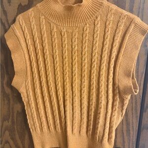 cupcakes & cashmere Turtleneck Cable Knit Sweater - Orange